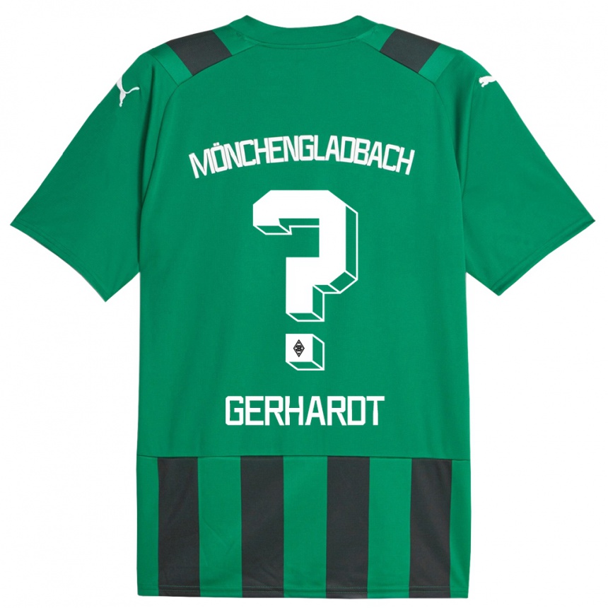 Niño Fútbol Camiseta Konstantin Gerhardt #0 Verde Negro 2ª Equipación 2023/24