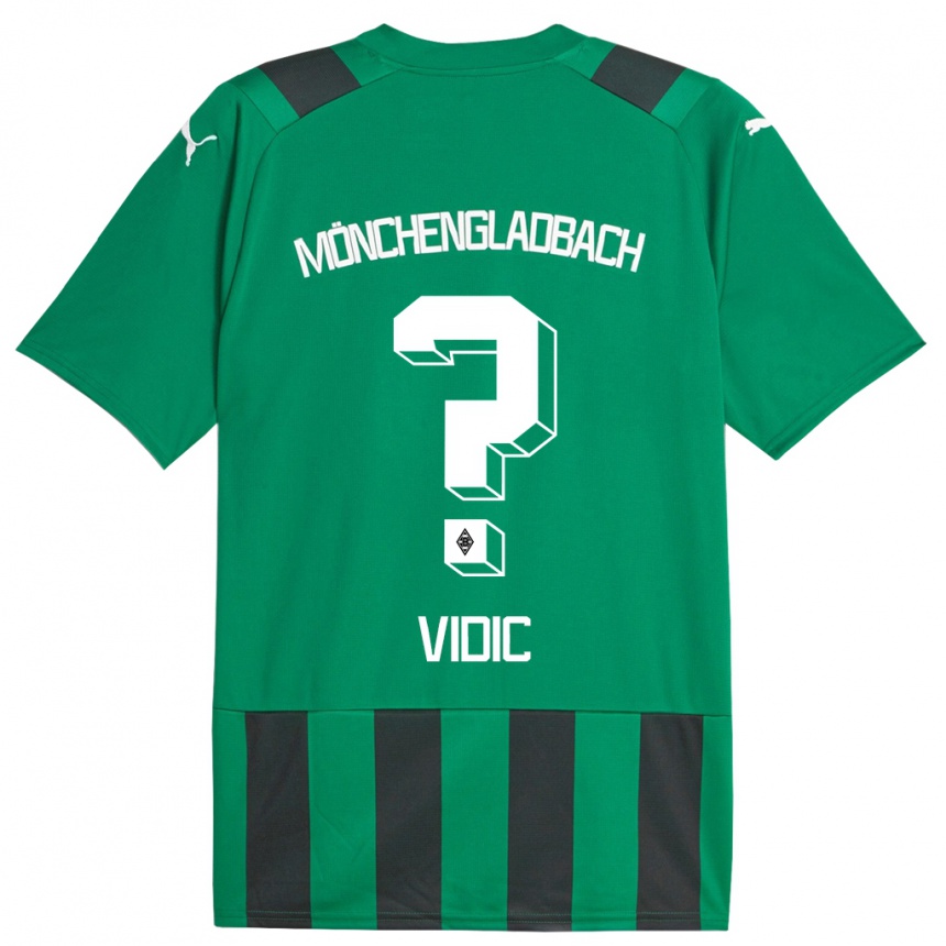 Niño Fútbol Camiseta Nico Vidic #0 Verde Negro 2ª Equipación 2023/24