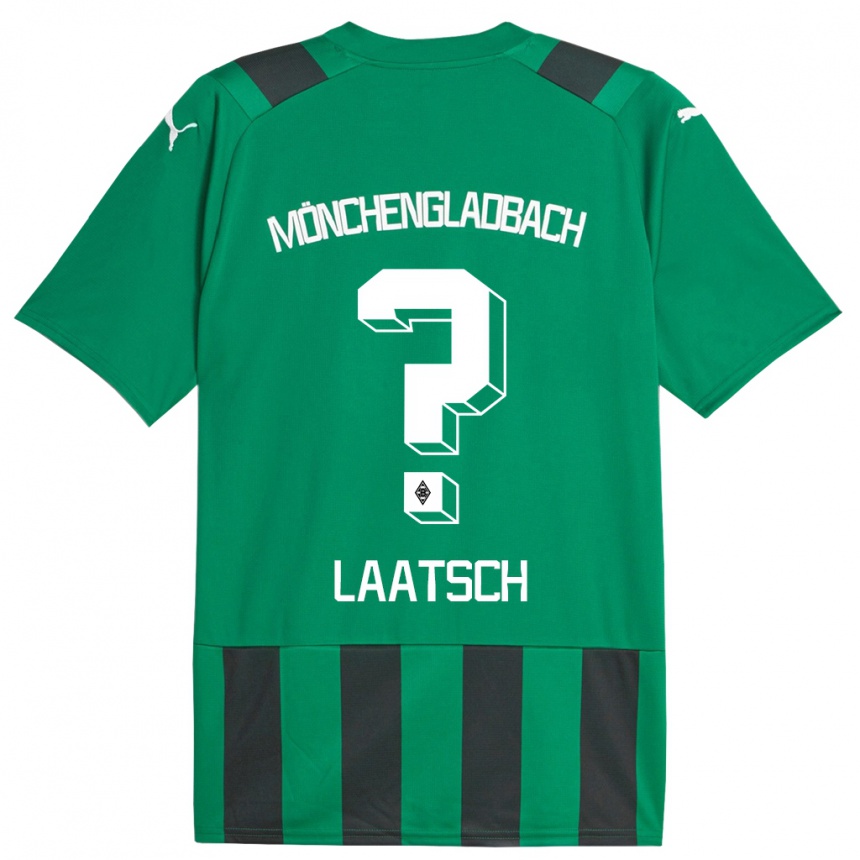 Niño Fútbol Camiseta Leonard Laatsch #0 Verde Negro 2ª Equipación 2023/24