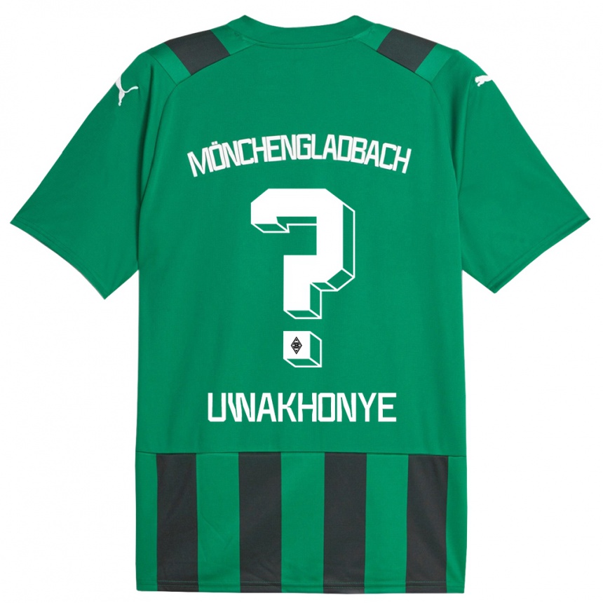 Niño Fútbol Camiseta Josiah Uwakhonye #0 Verde Negro 2ª Equipación 2023/24