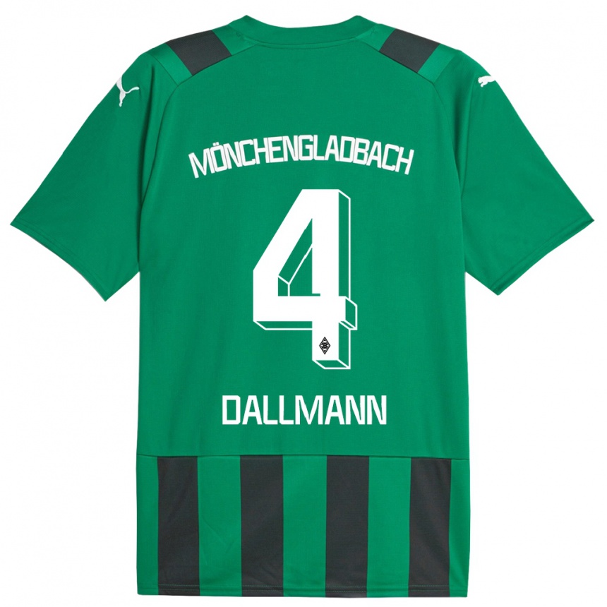 Niño Fútbol Camiseta Pauline Dallmann #4 Verde Negro 2ª Equipación 2023/24