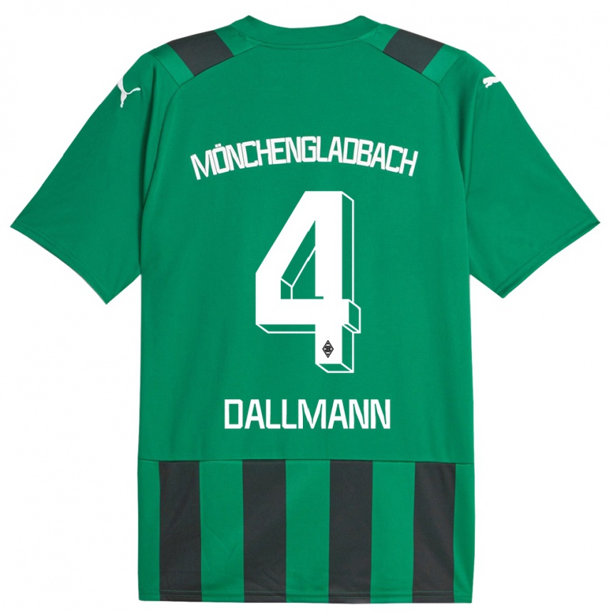 Niño Fútbol Camiseta Jule Dallmann #4 Verde Negro 2ª Equipación 2023/24