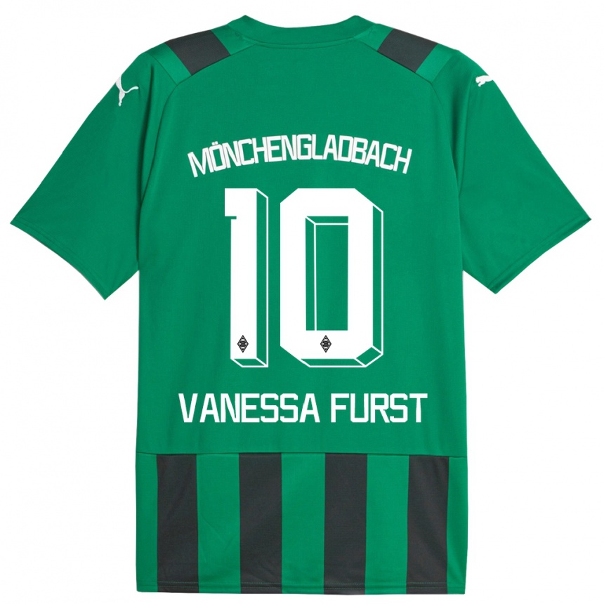 Niño Fútbol Camiseta Vanessa Fürst #10 Verde Negro 2ª Equipación 2023/24