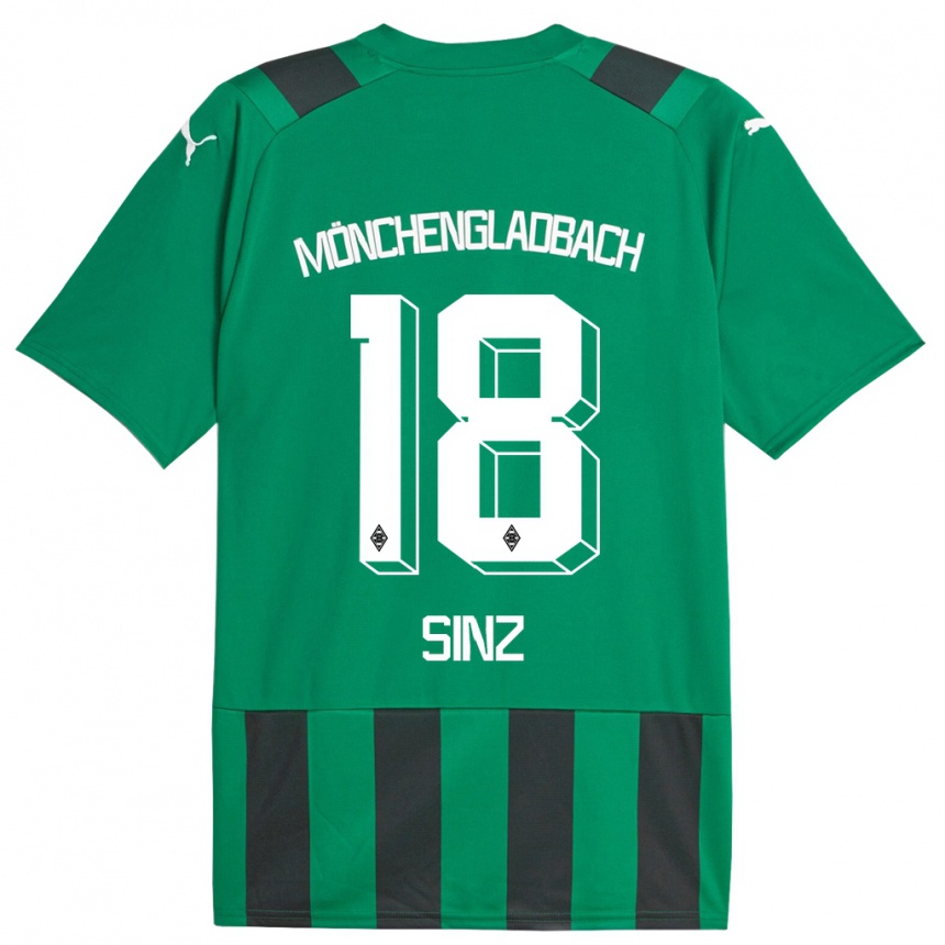 Niño Fútbol Camiseta Michelle Sinz #18 Verde Negro 2ª Equipación 2023/24