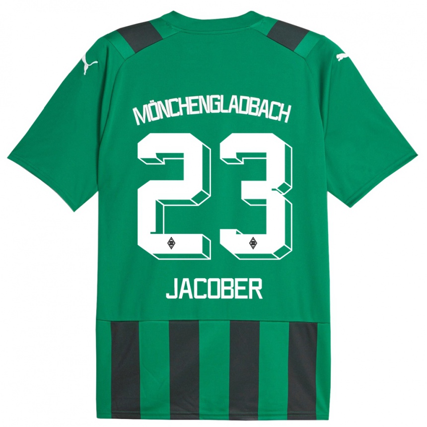 Niño Fútbol Camiseta Magdalena Jacober #23 Verde Negro 2ª Equipación 2023/24