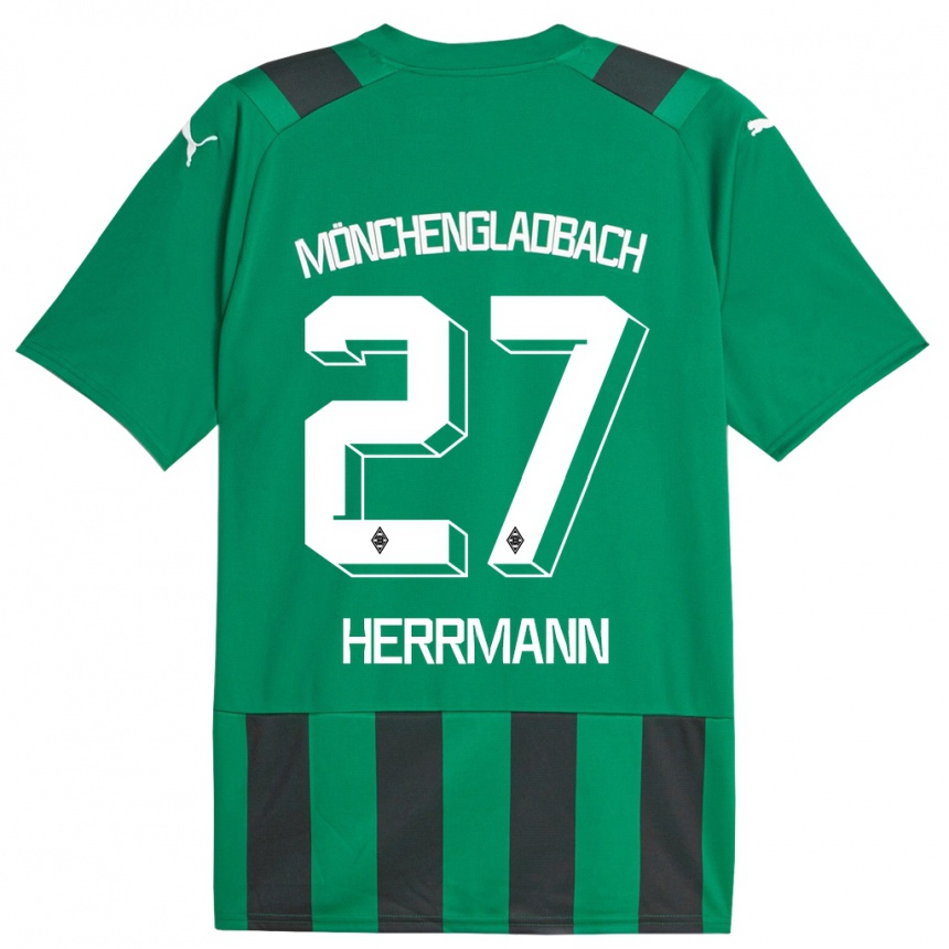 Niño Fútbol Camiseta Michelle Herrmann #27 Verde Negro 2ª Equipación 2023/24