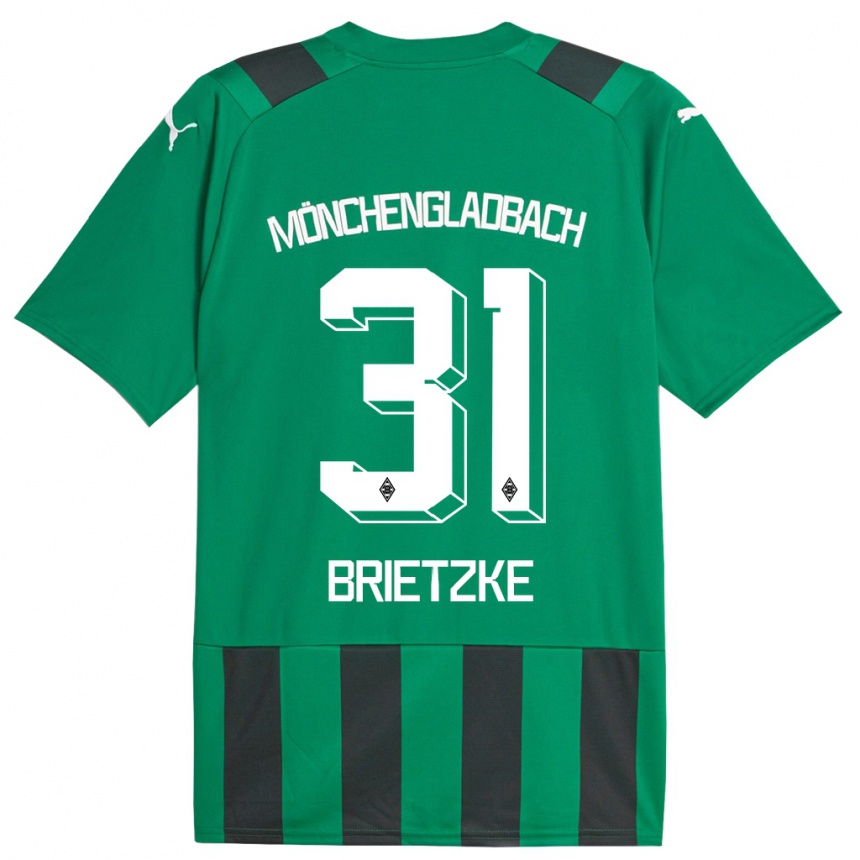 Niño Fútbol Camiseta Yvonne Brietzke #31 Verde Negro 2ª Equipación 2023/24