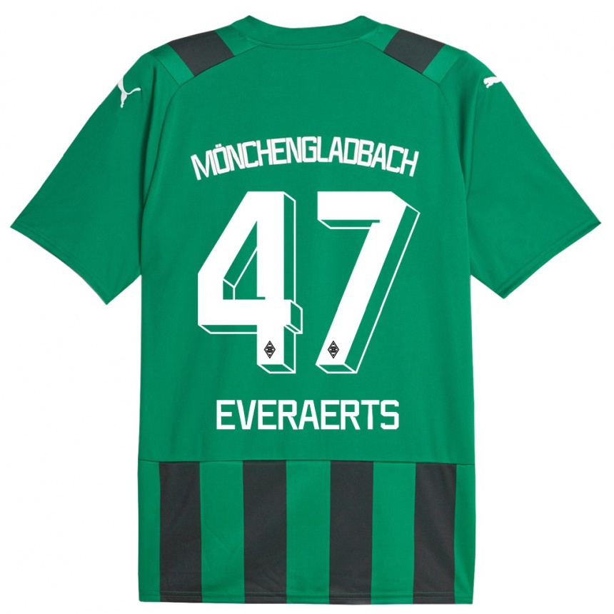 Niño Fútbol Camiseta Kim Everaerts #47 Verde Negro 2ª Equipación 2023/24