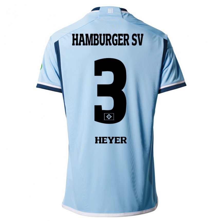 Niño Fútbol Camiseta Moritz Heyer #3 Azul 2ª Equipación 2023/24