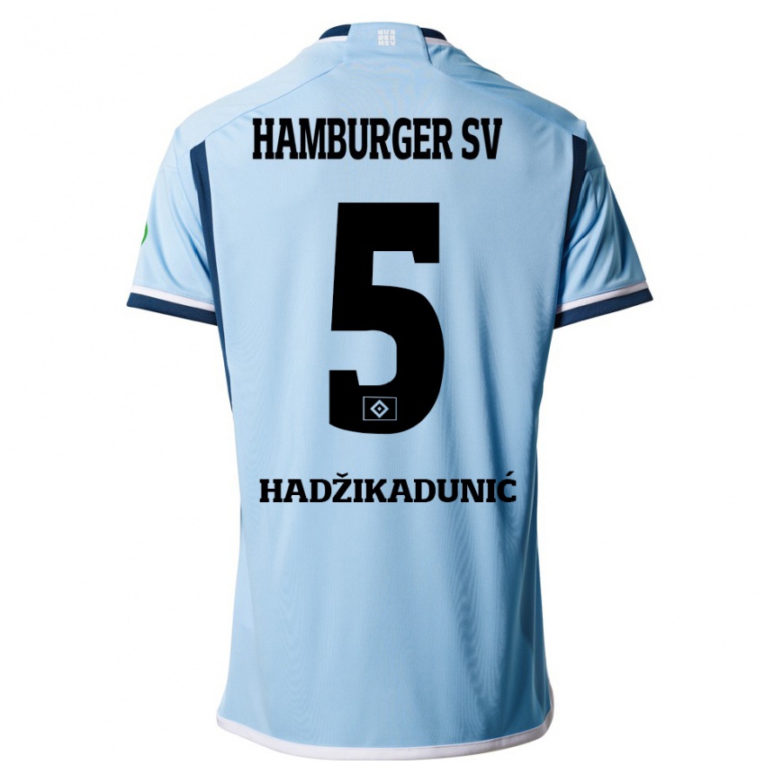 Niño Fútbol Camiseta Dennis Hadzikadunic #5 Azul 2ª Equipación 2023/24