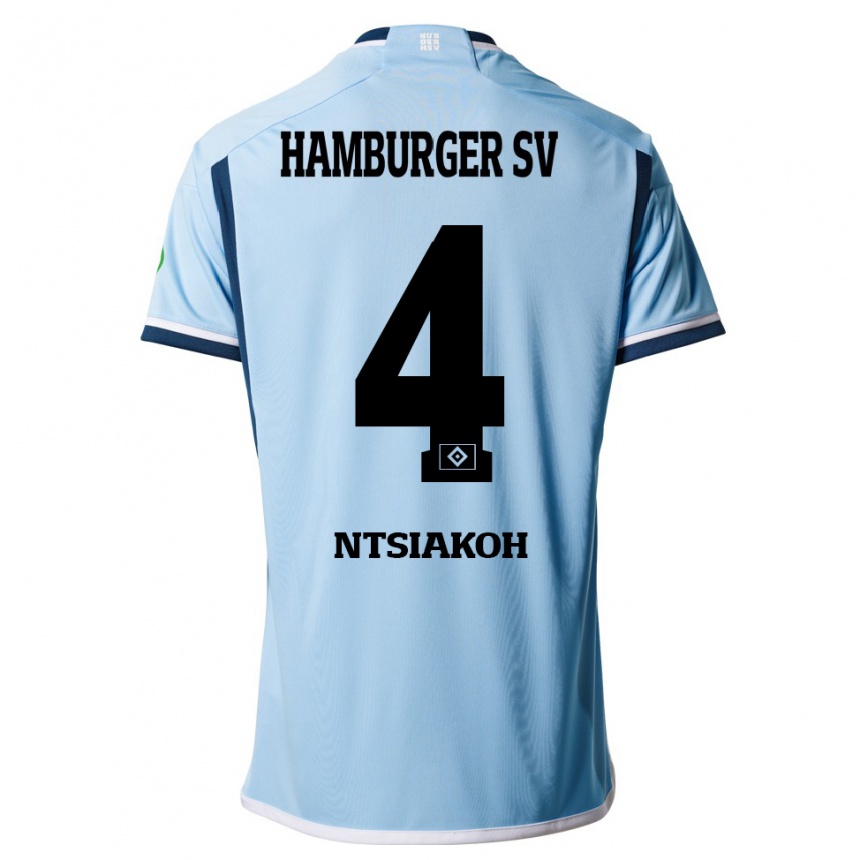 Niño Fútbol Camiseta Emmanuel Ntsiakoh #4 Azul 2ª Equipación 2023/24