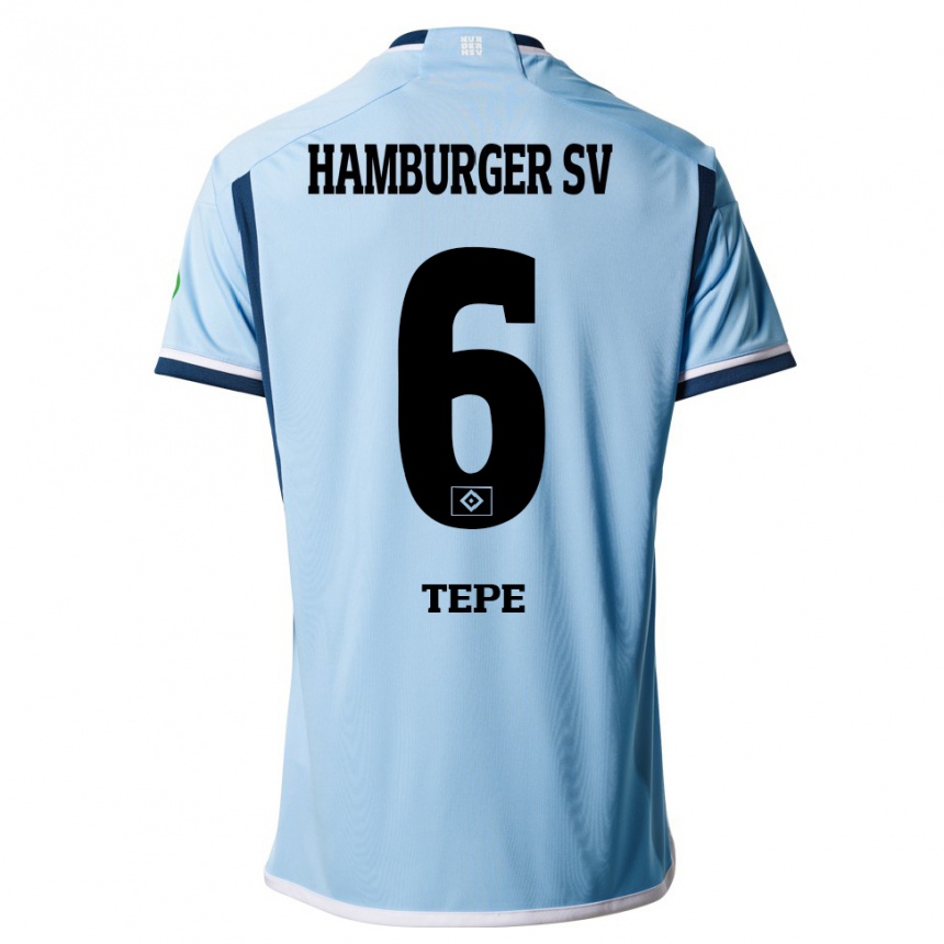 Niño Fútbol Camiseta Niklas Tepe #6 Azul 2ª Equipación 2023/24