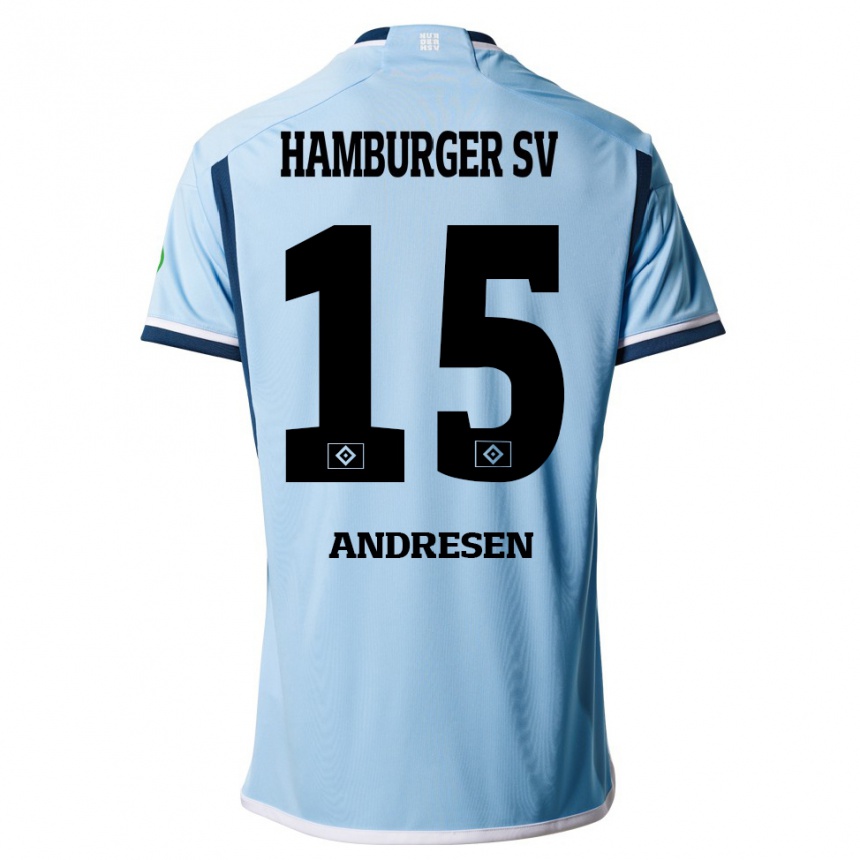 Niño Fútbol Camiseta Bent Andresen #15 Azul 2ª Equipación 2023/24