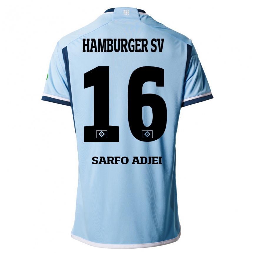 Niño Fútbol Camiseta Maximilian Sarfo-Adjei #16 Azul 2ª Equipación 2023/24