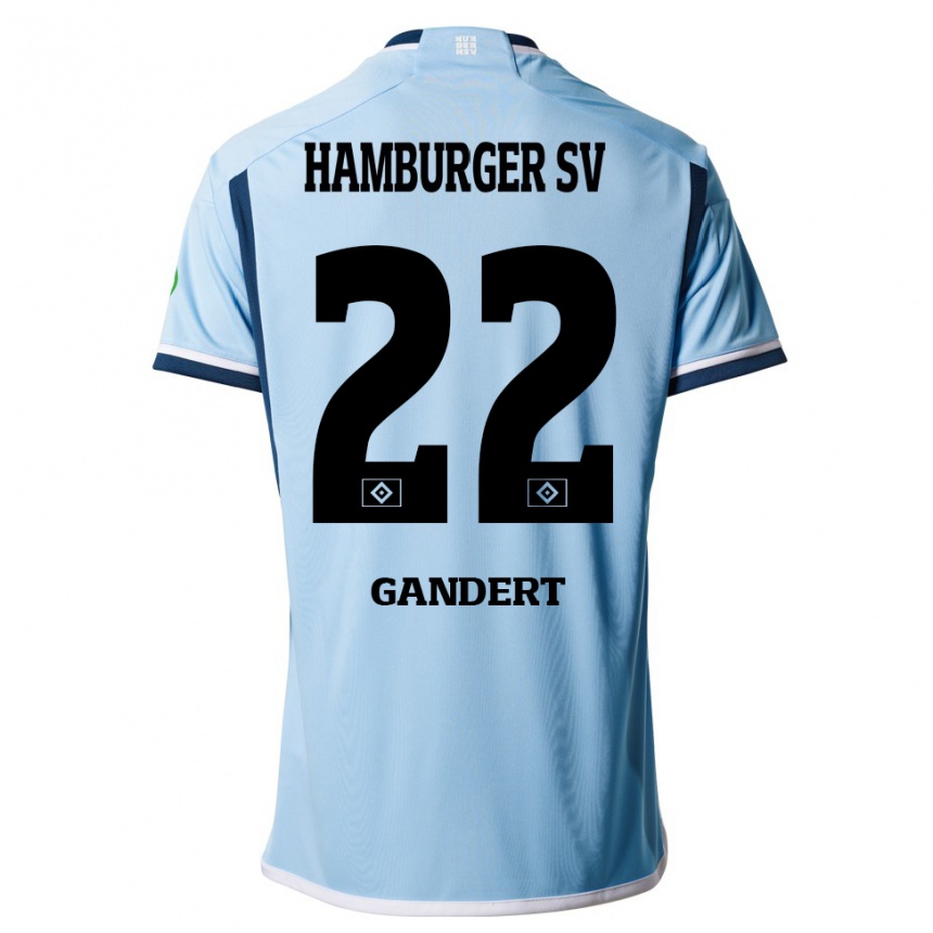 Niño Fútbol Camiseta Jeremy Gandert #22 Azul 2ª Equipación 2023/24