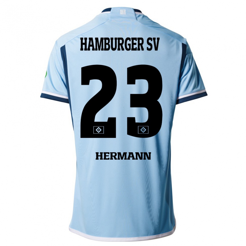 Niño Fútbol Camiseta Hannes Hermann #23 Azul 2ª Equipación 2023/24