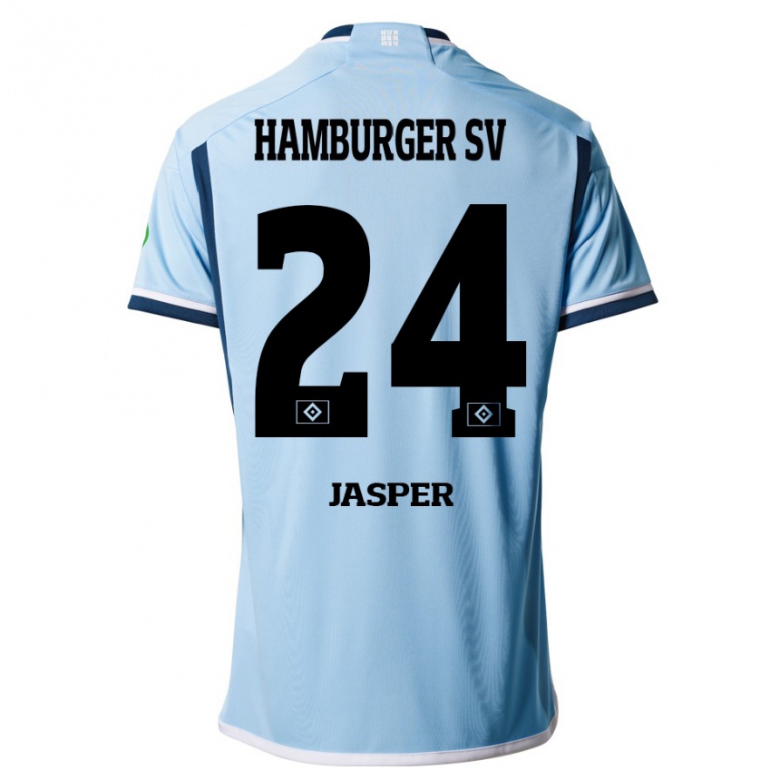 Niño Fútbol Camiseta Jan-Lukas Jasper #24 Azul 2ª Equipación 2023/24