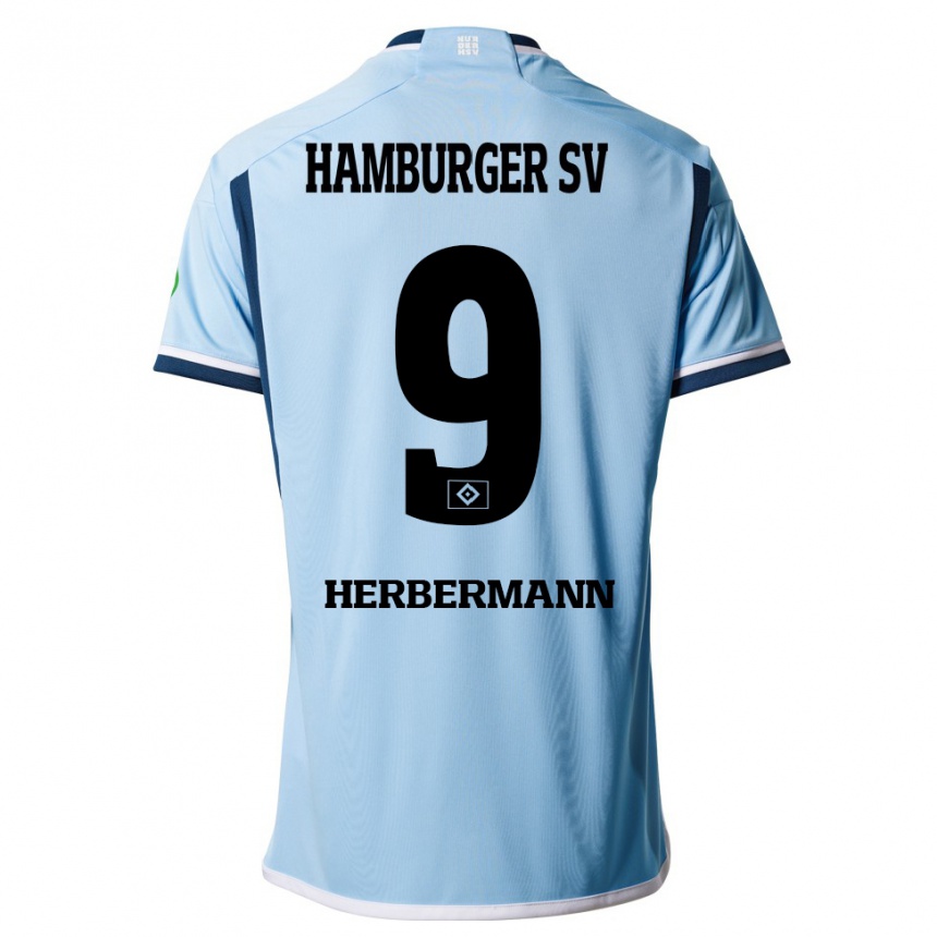 Niño Fútbol Camiseta Kevin Herbermann #9 Azul 2ª Equipación 2023/24