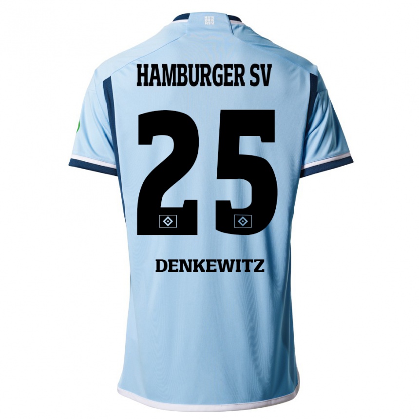 Niño Fútbol Camiseta Nick Denkewitz #25 Azul 2ª Equipación 2023/24