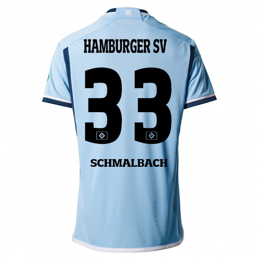 Niño Fútbol Camiseta Sebastian Schmalbach #33 Azul 2ª Equipación 2023/24