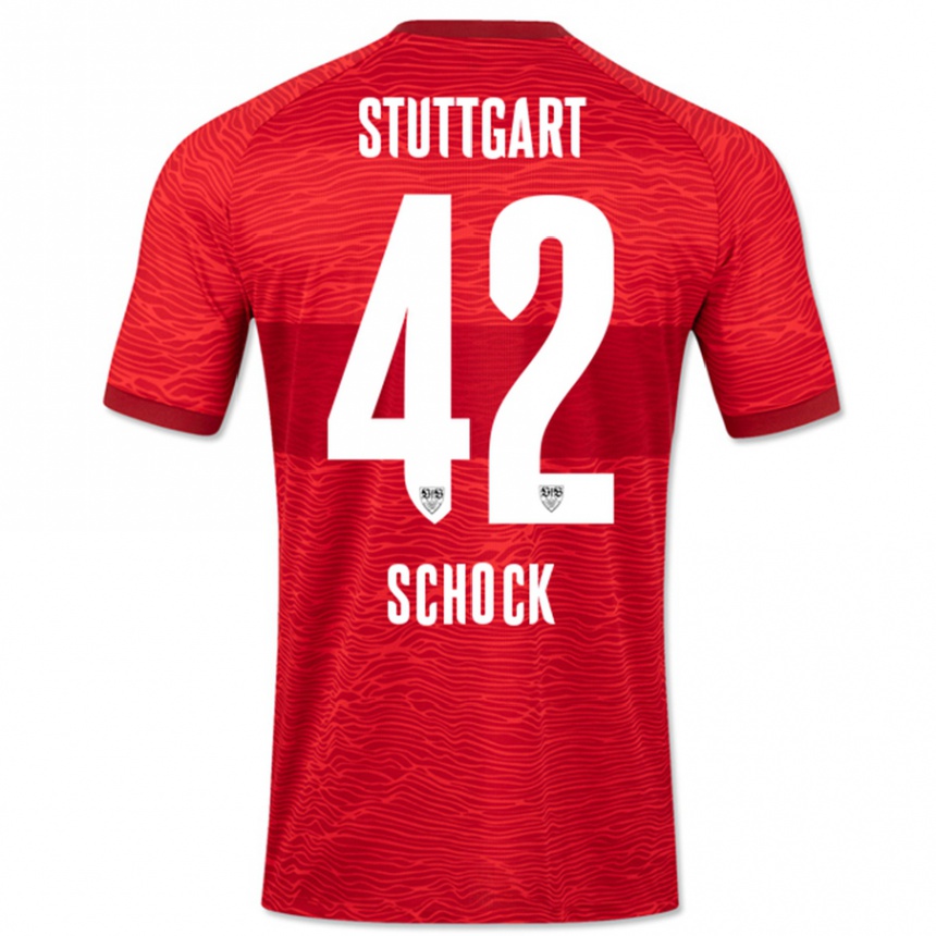 Niño Fútbol Camiseta Florian Schock #42 Rojo 2ª Equipación 2023/24