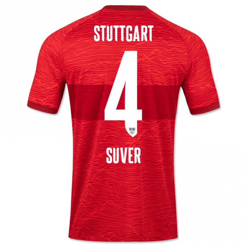 Niño Fútbol Camiseta Jakov Suver #4 Rojo 2ª Equipación 2023/24