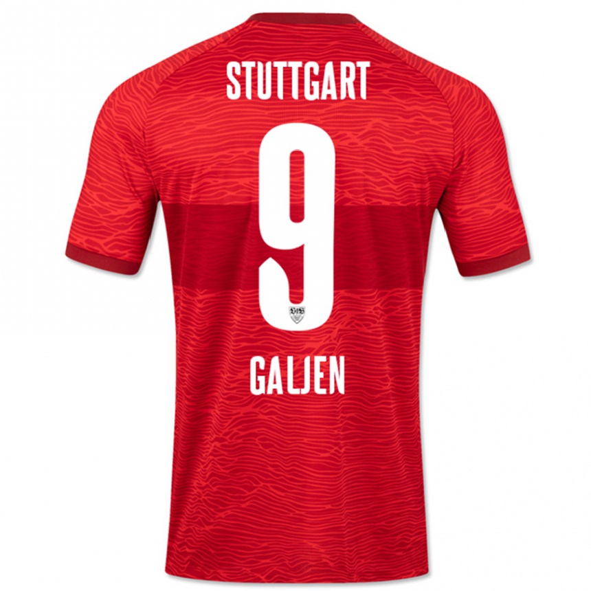 Niño Fútbol Camiseta Dejan Galjen #9 Rojo 2ª Equipación 2023/24