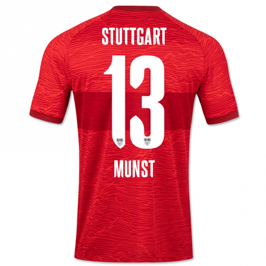 Niño Fútbol Camiseta Leonhard Münst #13 Rojo 2ª Equipación 2023/24