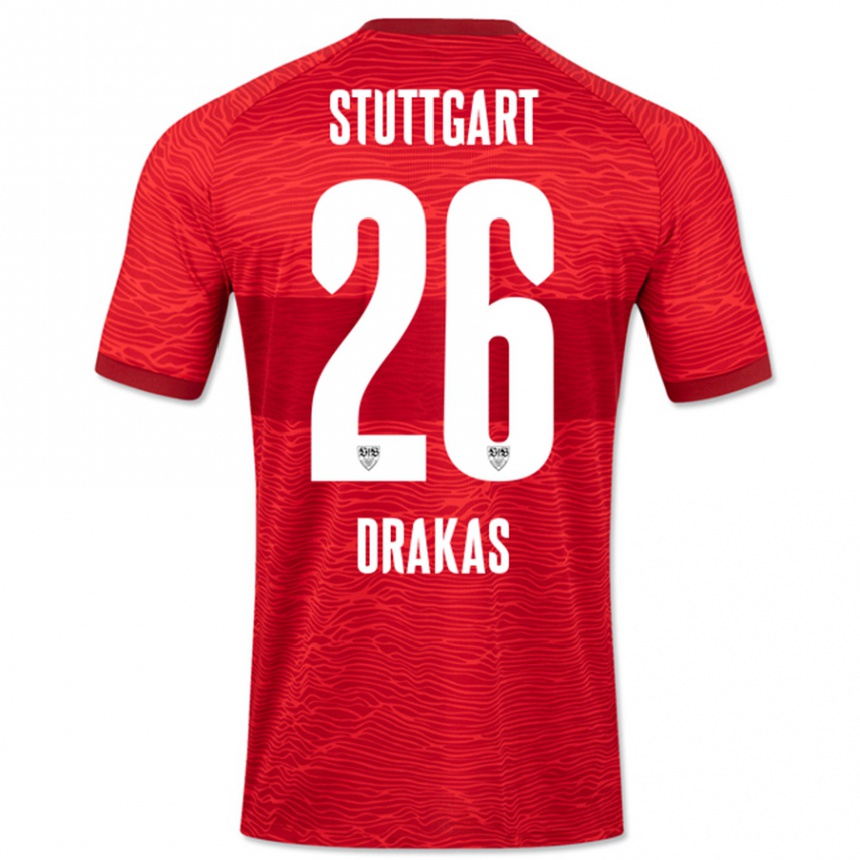 Niño Fútbol Camiseta Babis Drakas #26 Rojo 2ª Equipación 2023/24