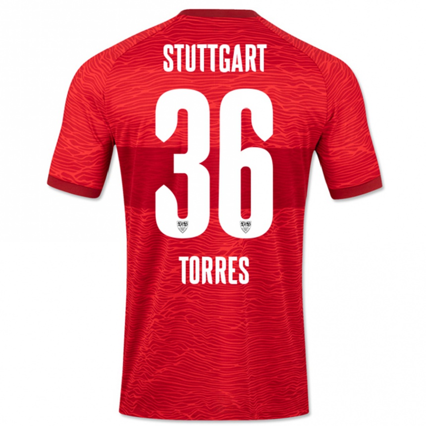 Niño Fútbol Camiseta Yohann Torres #36 Rojo 2ª Equipación 2023/24