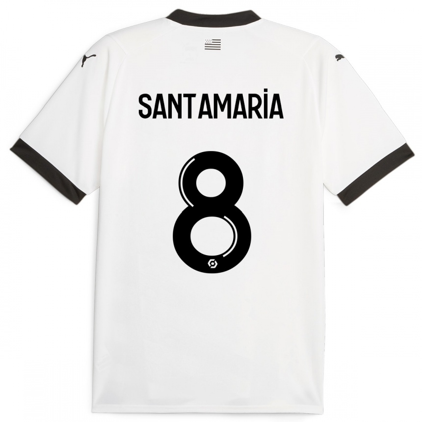 Niño Fútbol Camiseta Baptiste Santamaria #8 Blanco 2ª Equipación 2023/24