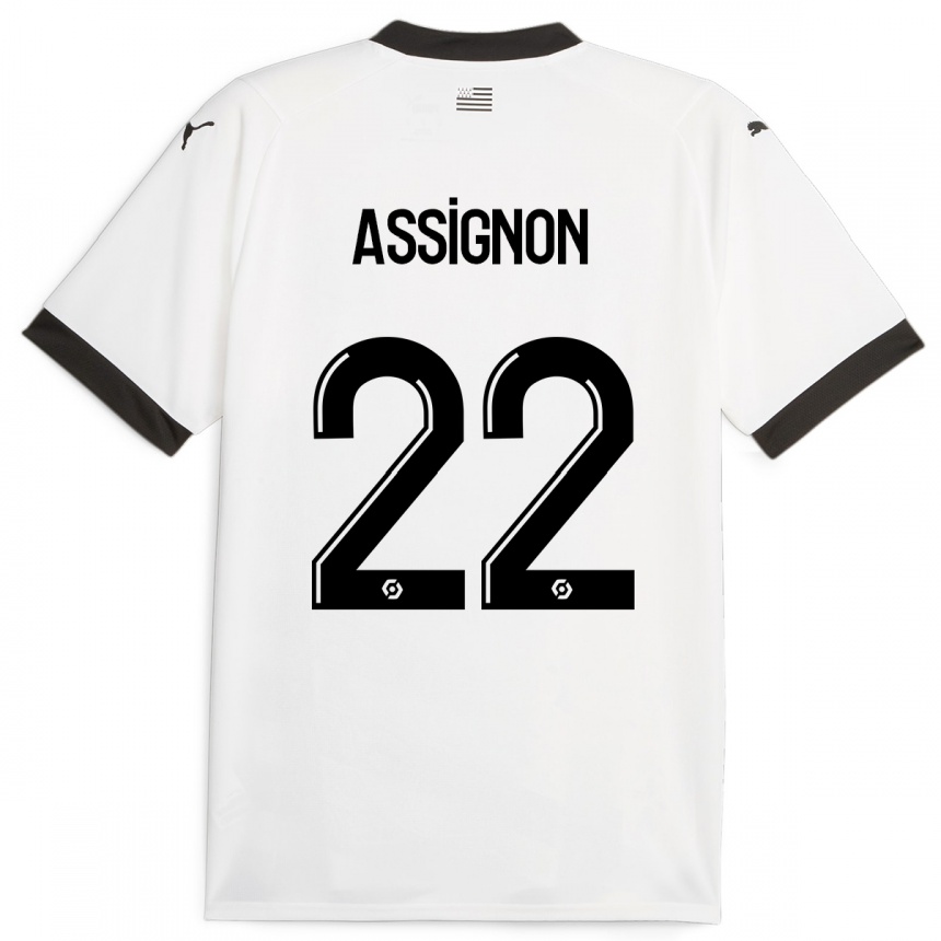 Niño Fútbol Camiseta Lorenz Assignon #22 Blanco 2ª Equipación 2023/24