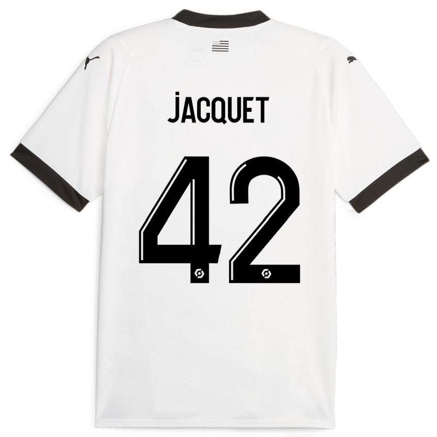 Niño Fútbol Camiseta Jérémy Jacquet #42 Blanco 2ª Equipación 2023/24