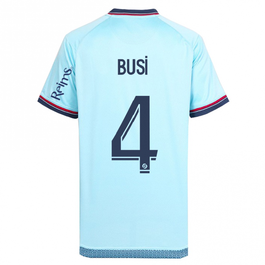 Niño Fútbol Camiseta Maxime Busi #4 Cielo Azul 2ª Equipación 2023/24