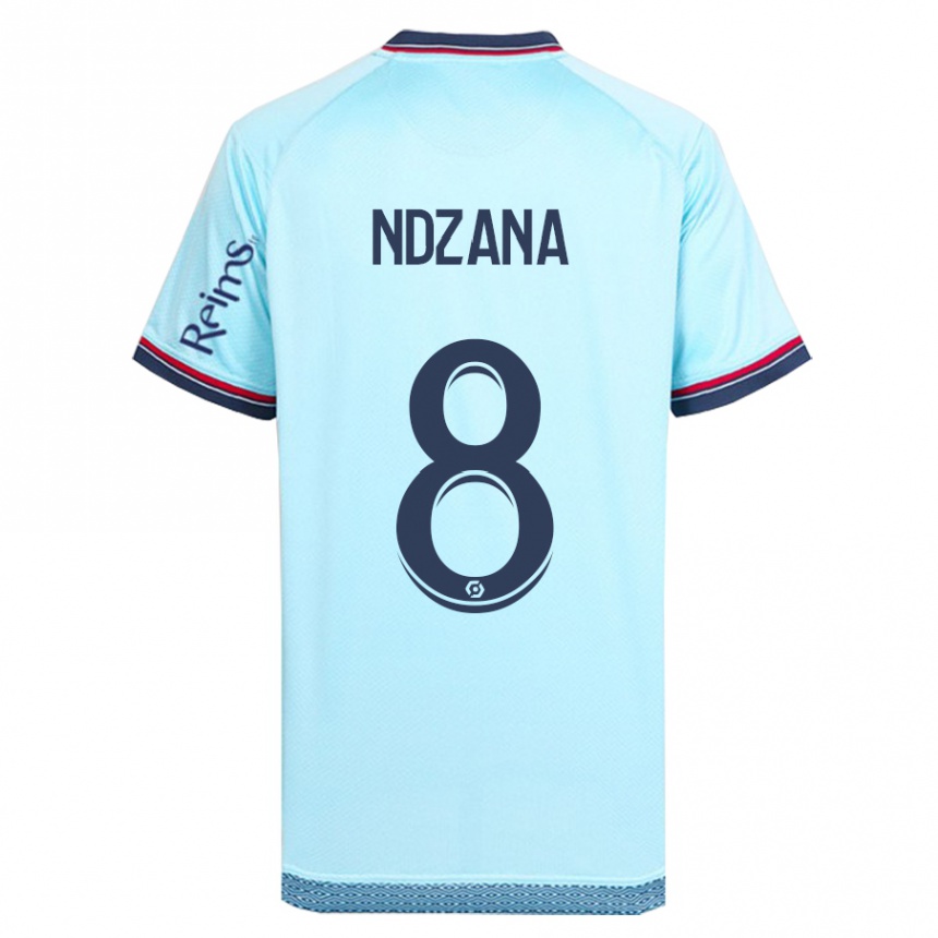 Niño Fútbol Camiseta Colette Ndzana Fegue #8 Cielo Azul 2ª Equipación 2023/24