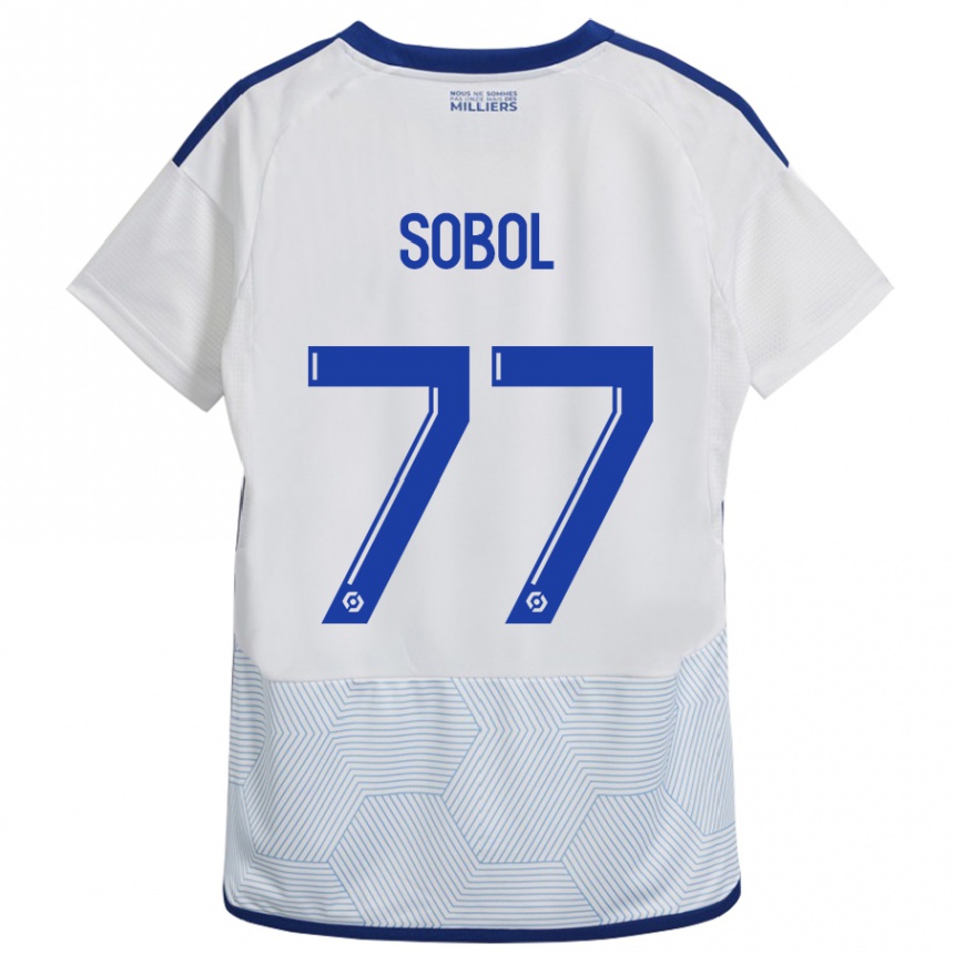 Niño Fútbol Camiseta Eduard Sobol #77 Blanco 2ª Equipación 2023/24