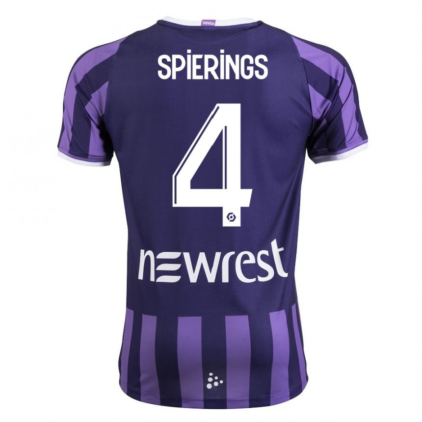 Niño Fútbol Camiseta Stijn Spierings #4 Morado 2ª Equipación 2023/24