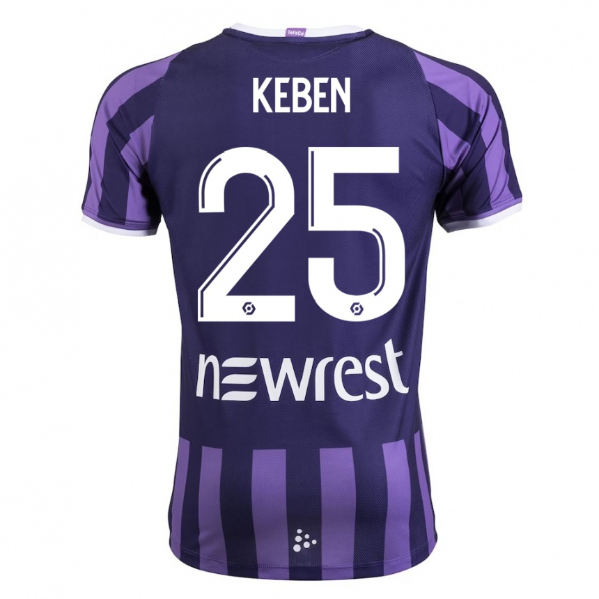 Niño Fútbol Camiseta Kévin Keben #25 Morado 2ª Equipación 2023/24