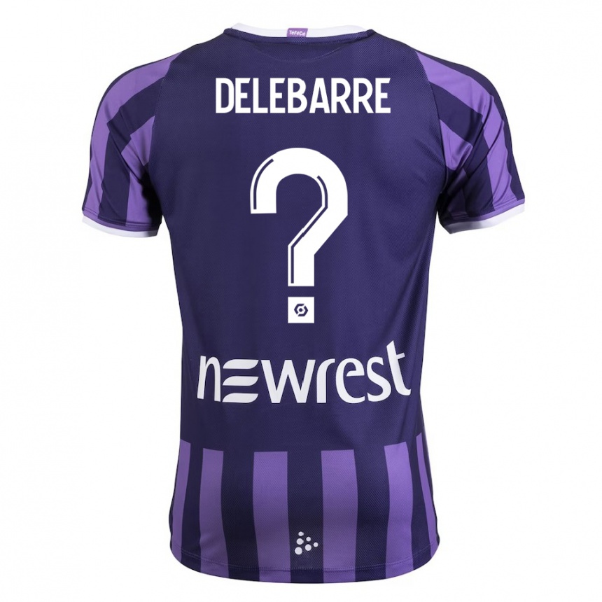 Niño Fútbol Camiseta Mathis Delebarre #0 Morado 2ª Equipación 2023/24