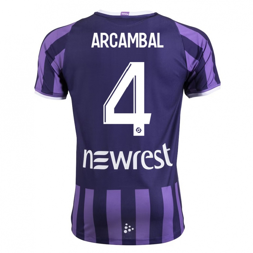 Niño Fútbol Camiseta Anais Arcambal #4 Morado 2ª Equipación 2023/24