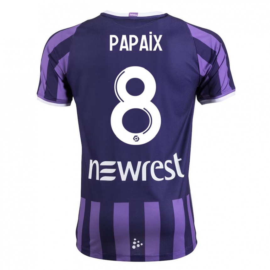 Niño Fútbol Camiseta Pauline Papaix #8 Morado 2ª Equipación 2023/24