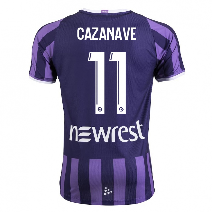 Niño Fútbol Camiseta Julie Cazanave #11 Morado 2ª Equipación 2023/24