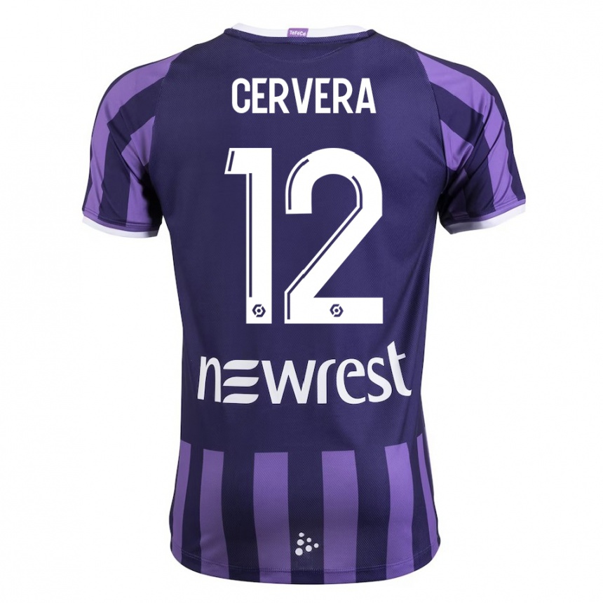 Niño Fútbol Camiseta Laurianne Cervera #12 Morado 2ª Equipación 2023/24