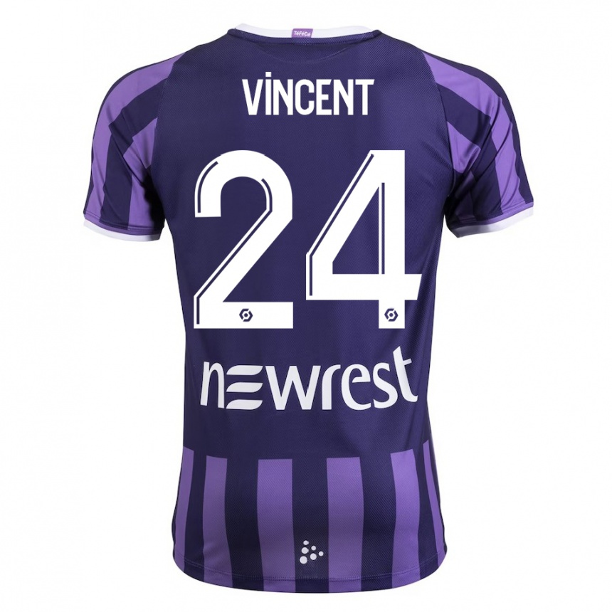 Niño Fútbol Camiseta Magalie Vincent #24 Morado 2ª Equipación 2023/24