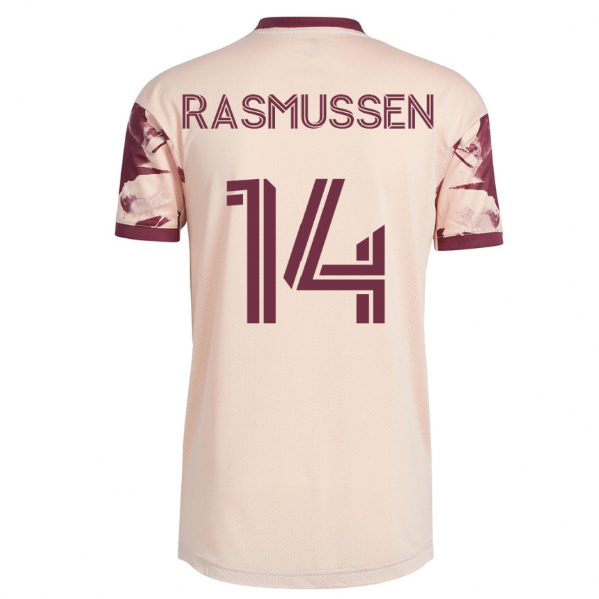 Niño Fútbol Camiseta Justin Rasmussen #14 Blanquecino 2ª Equipación 2023/24