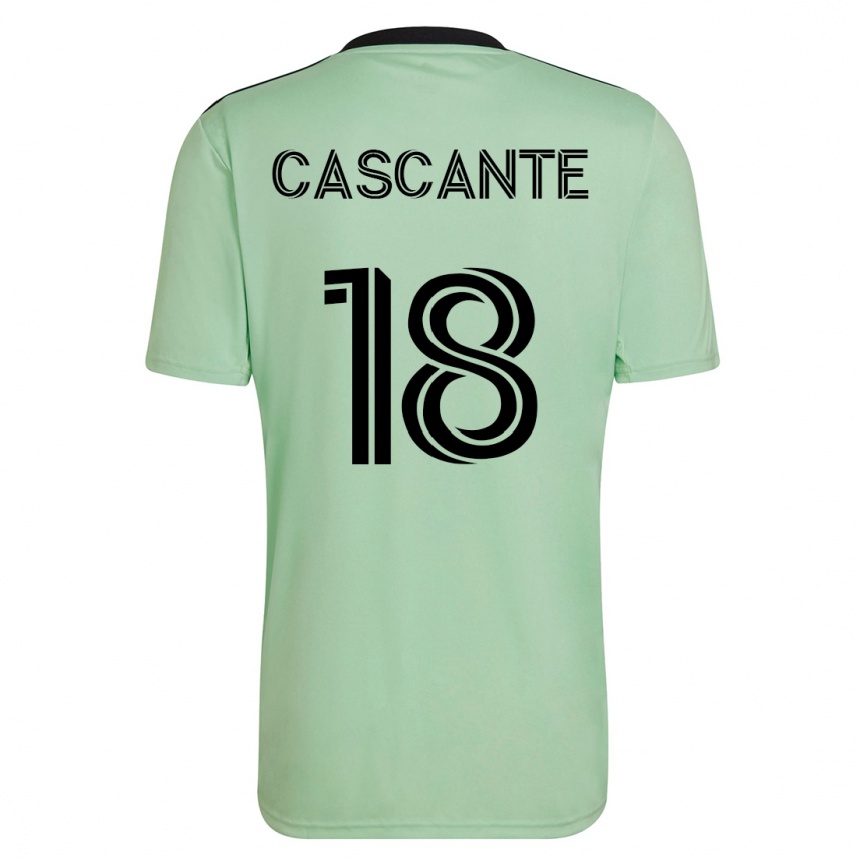 Niño Fútbol Camiseta Julio Cascante #18 Verde Claro 2ª Equipación 2023/24