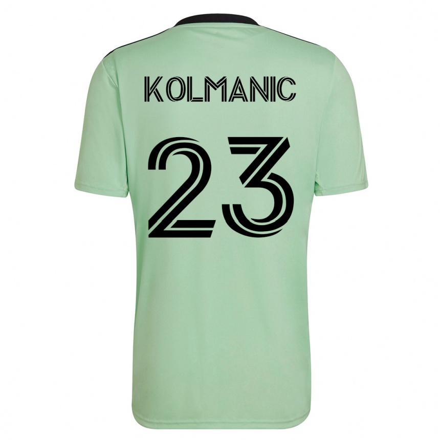 Niño Fútbol Camiseta Zan Kolmanic #23 Verde Claro 2ª Equipación 2023/24