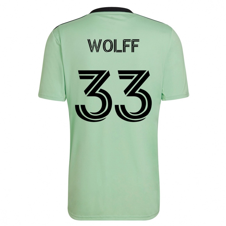 Niño Fútbol Camiseta Owen Wolff #33 Verde Claro 2ª Equipación 2023/24