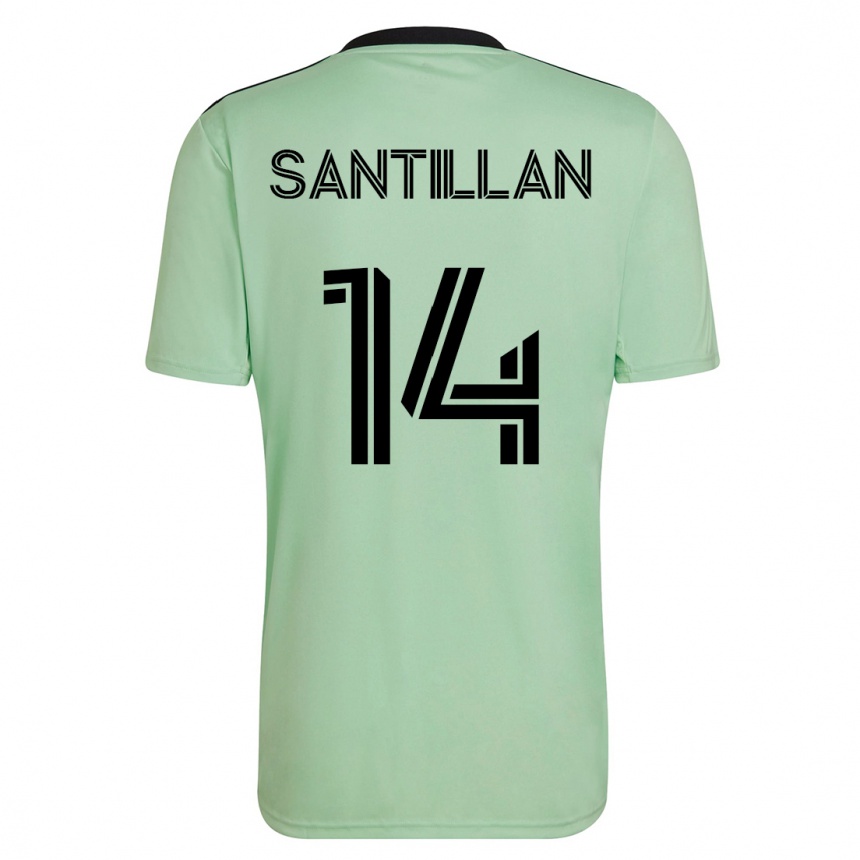 Niño Fútbol Camiseta Jonathan Santillan #14 Verde Claro 2ª Equipación 2023/24
