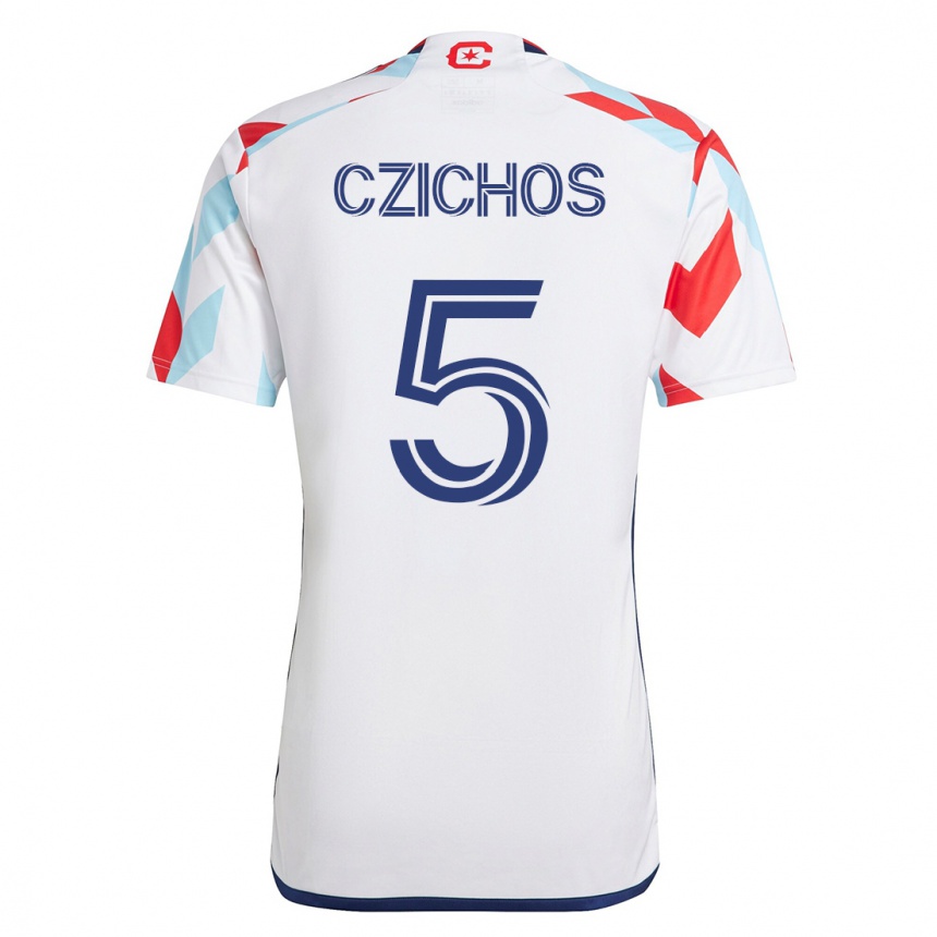 Niño Fútbol Camiseta Rafael Czichos #5 Blanco Azul 2ª Equipación 2023/24